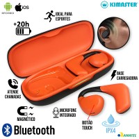 Fone Bluetooth Condução Óssea TWS500 Kimaster - Vermelho